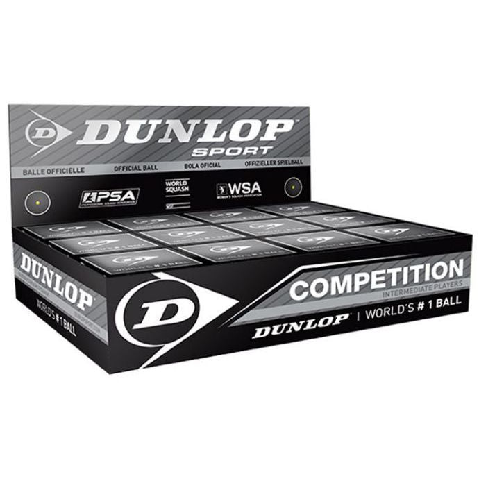 Dunlop Competition Yellow Squashbollar 12-pack