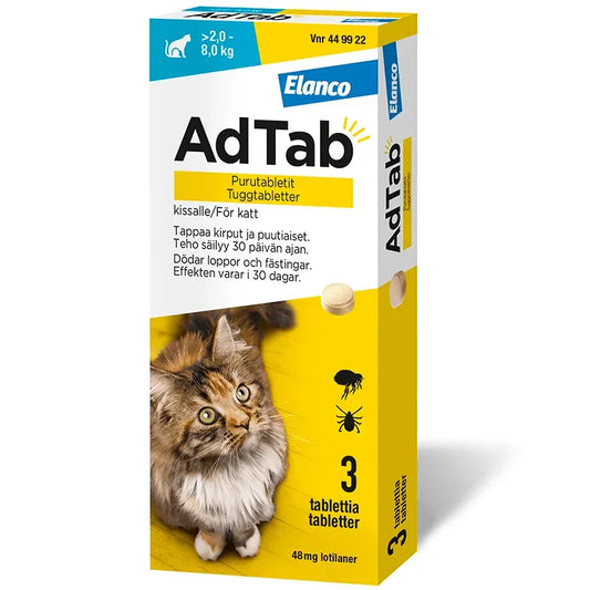 Elanco AdTab For Cats 2.0-8.0 Kg 48mg 3pcs