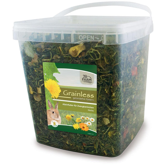JR Farm Grainless Herbs Dvärgkanin 1kg Hink