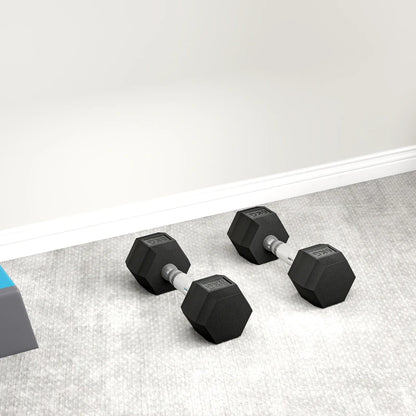 HOMCOM Hex Hantlar Gummi 2 x 10 kg