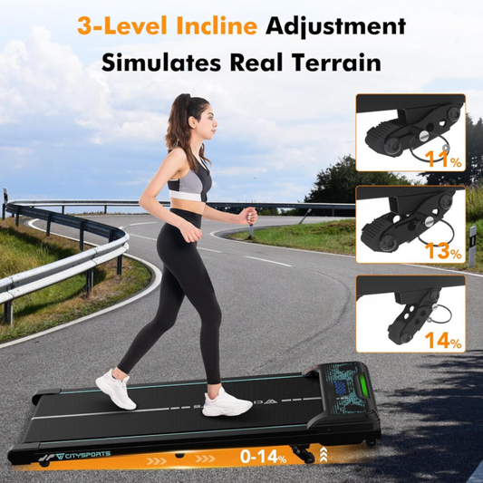 CITYSPORTS Walking Pad with Incline and LED Display