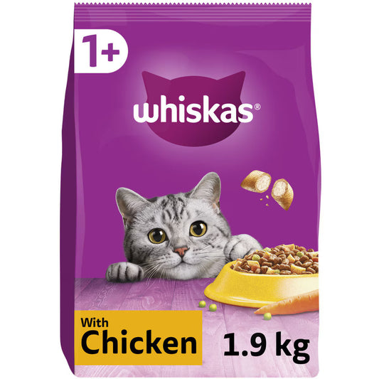 WHISKAS 1+ Adult Cat Dry Food Chicken 1,9 kg