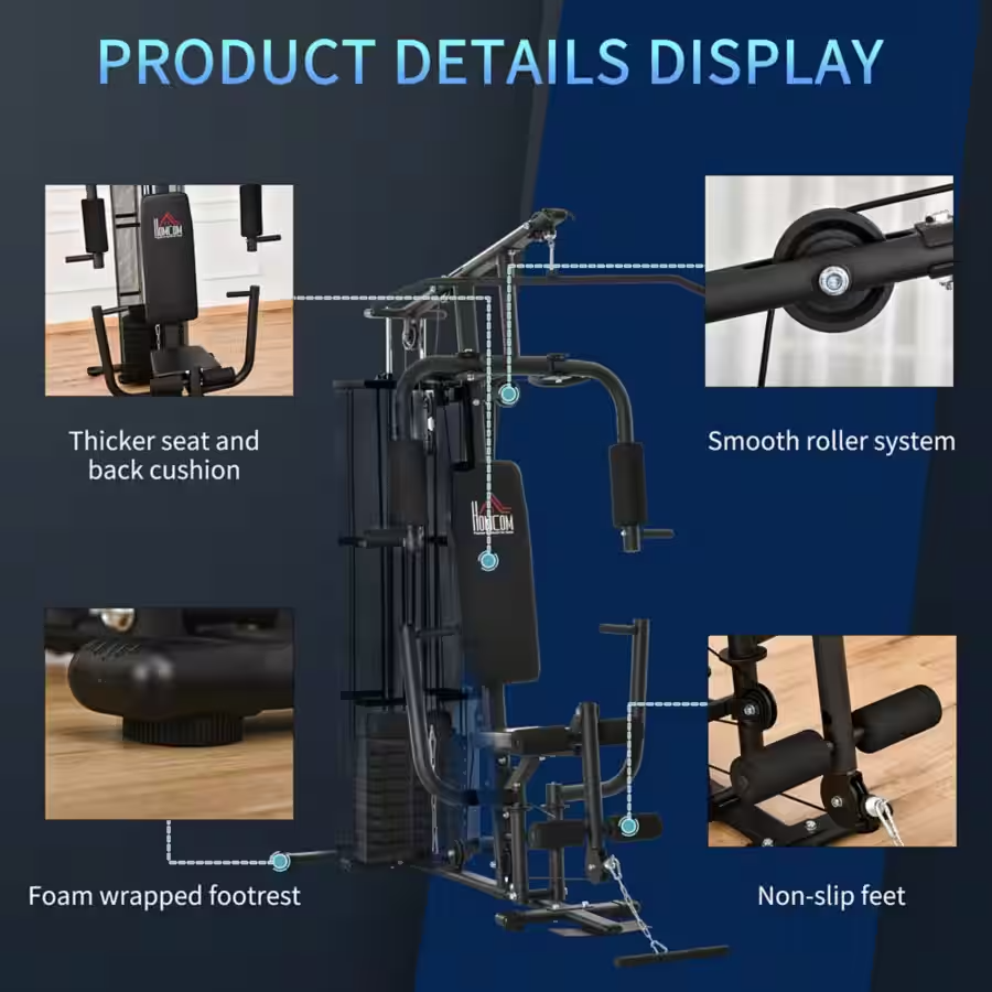 HOMCOM Multigym Hemmagym Träningsstation 45 kg