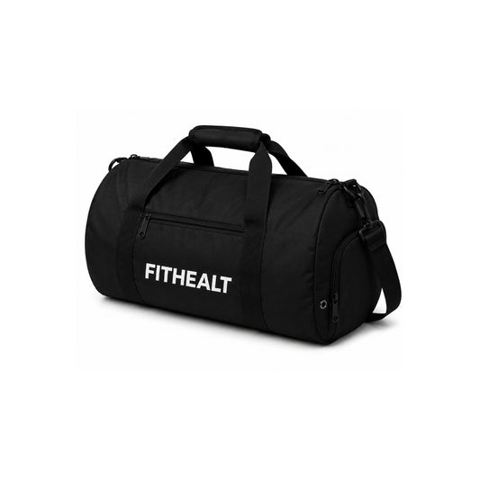 Fithealt Gymväska – Svart träningsväska med skofack och axelrem