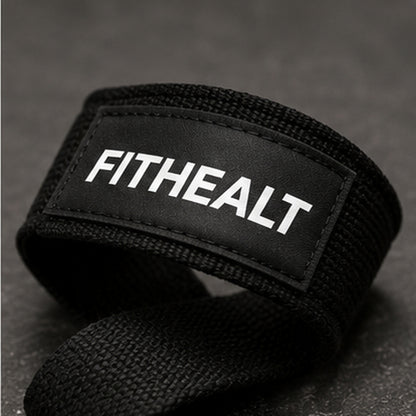 Fithealt Gym Straps – Svarta dragremmar för styrketräning och bättre grepp