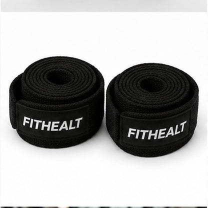 Fithealt Gym Straps – Svarta dragremmar för styrketräning och bättre grepp