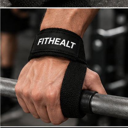 Fithealt Gym Straps – Svarta dragremmar för styrketräning och bättre grepp