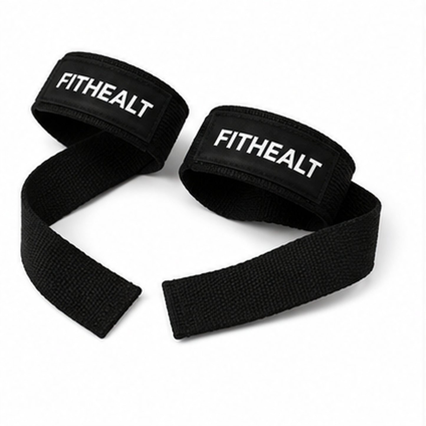 Fithealt Gym Straps – Svarta dragremmar för styrketräning och bättre grepp