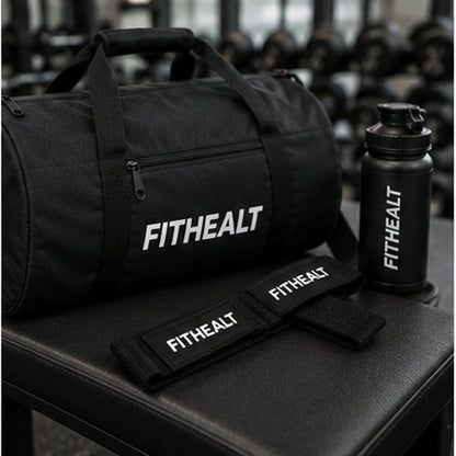 Fithealt Gym Straps – Svarta dragremmar för styrketräning och bättre grepp