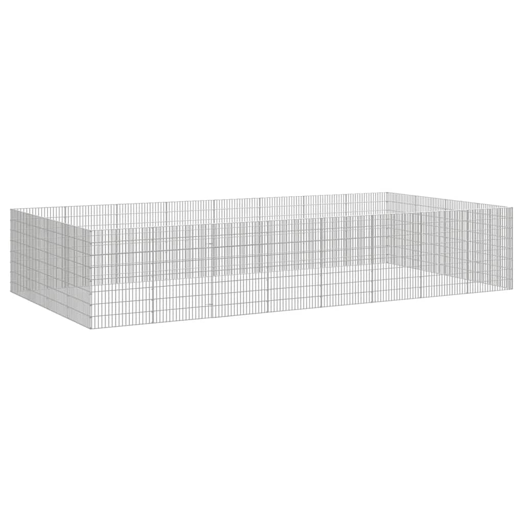 vidaXL Husdjursbur 24-panel Galvaniserat Järn