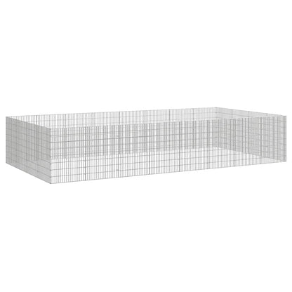 vidaXL Husdjursbur 24-panel Galvaniserat Järn