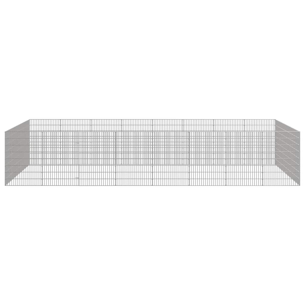 vidaXL Husdjursbur 24-panel Galvaniserat Järn