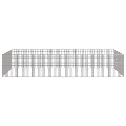 vidaXL Husdjursbur 24-panel Galvaniserat Järn