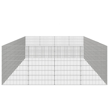 vidaXL Husdjursbur 24-panel Galvaniserat Järn
