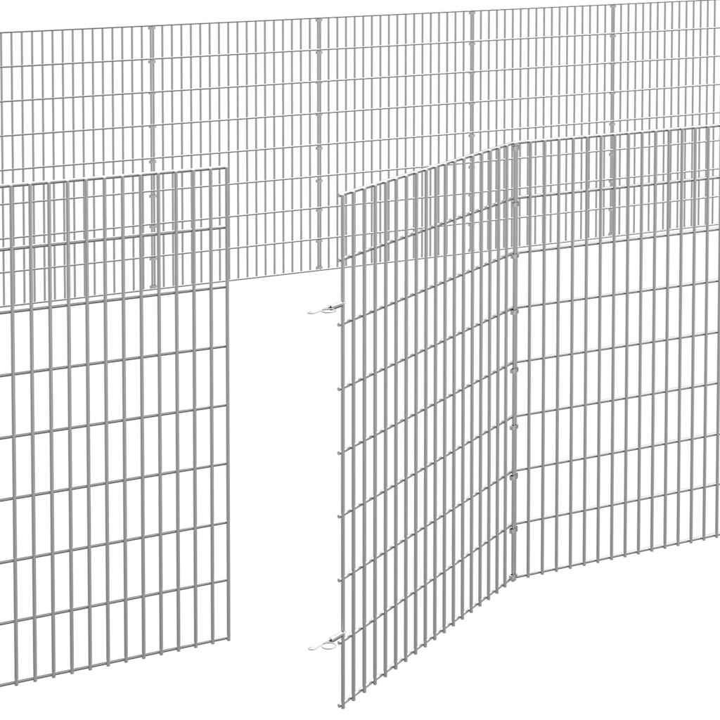 vidaXL Husdjursbur 24-panel Galvaniserat Järn