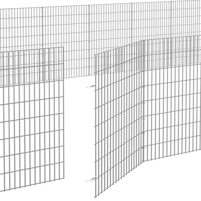 vidaXL Husdjursbur 24-panel Galvaniserat Järn