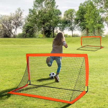HOMCOM Hopfällbart Fotbollsmål 6 x 3 ft 2-pack