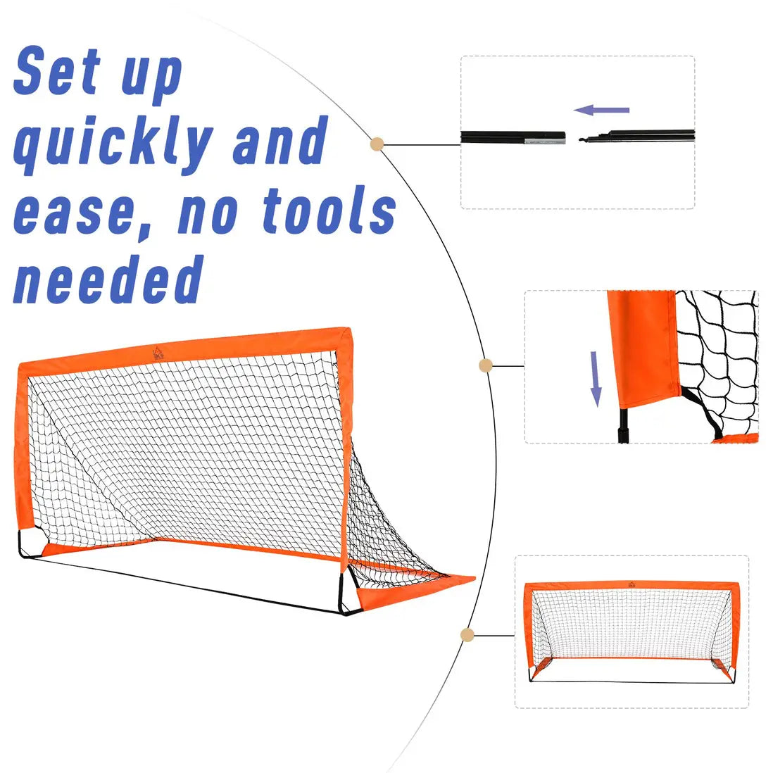 HOMCOM Hopfällbart Fotbollsmål 6 x 3 ft 2-pack