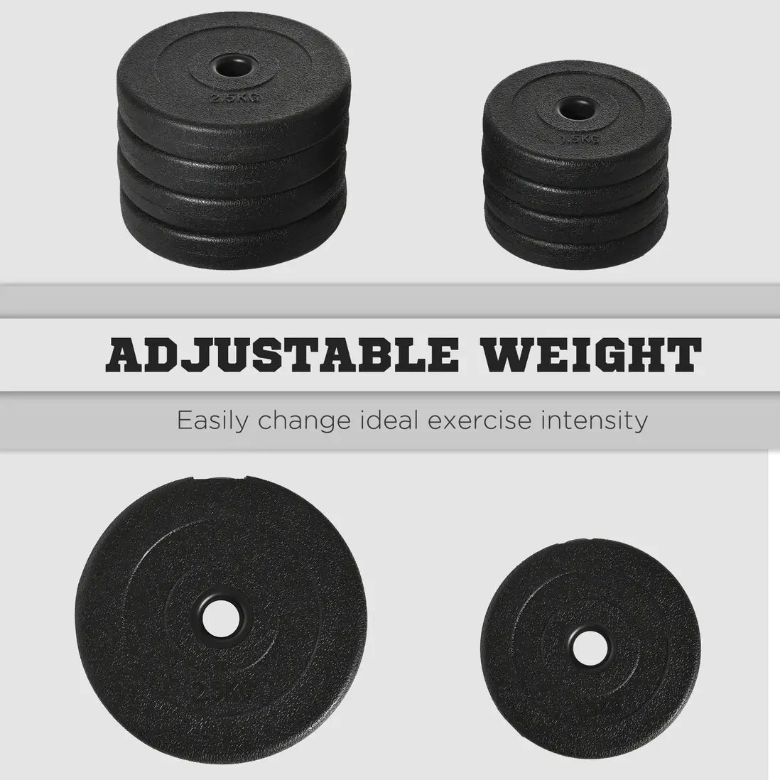 HOMCOM Justerbart Hantelset 20 kg