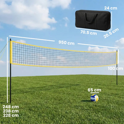 SPORTNOW Portabelt Volleybollnät med Justerbar Höjd